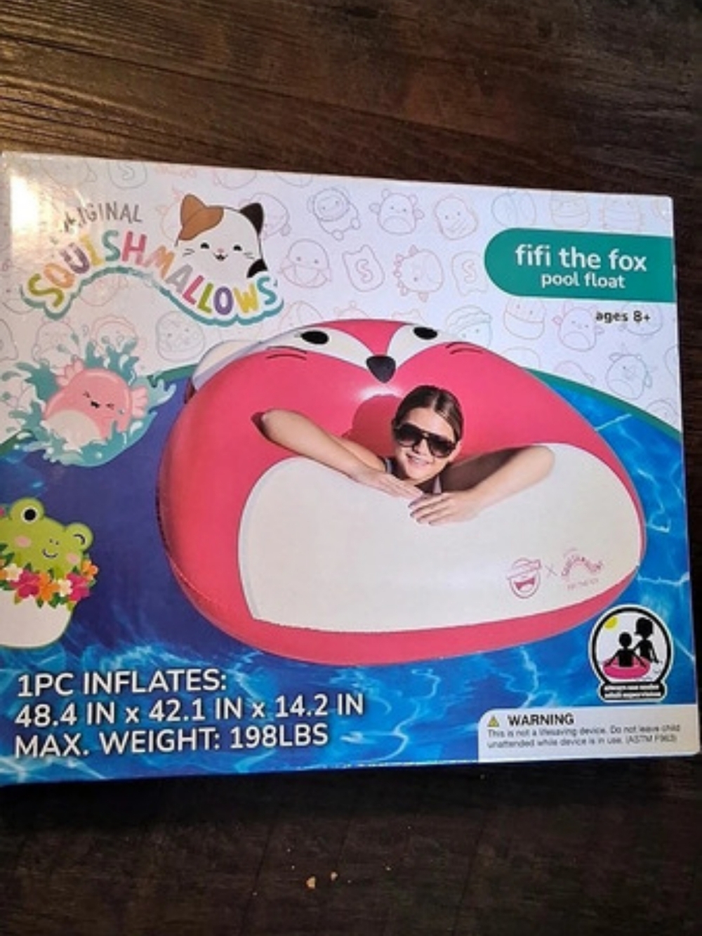 Squishmallows Fifi the Fox Pool Float Pink NWT